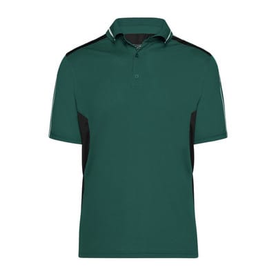 Work Poloshirt JN828, dunkelgrün/schwarz, Größe L