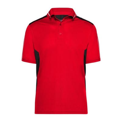 Work Poloshirt JN828, rot/schwarz, Größe XS