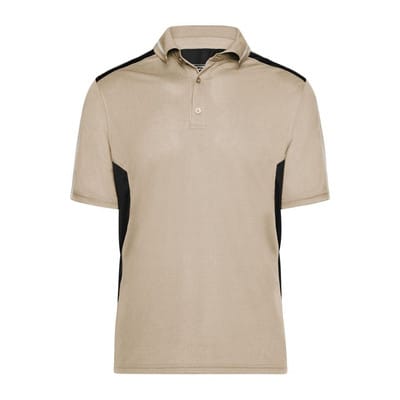 Work Poloshirt JN828, stein-grau/schwarz, Größe L