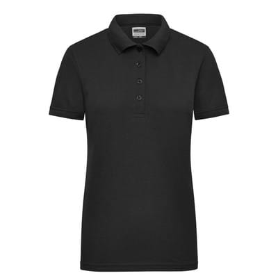 Damen Workwear Poloshirt JN829, schwarz, Größe 4XL