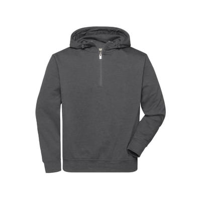 Workwear Zip Hoody JN839, dunkel-melange, Größe XXL
