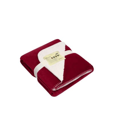 Sherpafleece Kuscheldecke JN955, burgunder-rot/natur