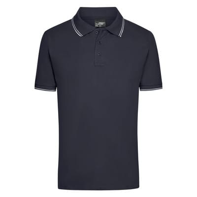 Herren Elastic Poloshirt JN986, navy-blau/weiß, Größe XXL