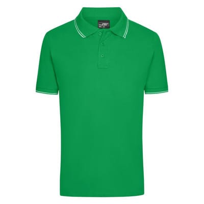 Herren Elastic Poloshirt JN986, farn-grün/weiß, Größe XXL