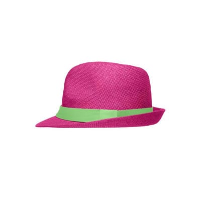 Sonnenhut mit Kontrastband MB6564, fuchsia/lime-grün, Größe L/XL