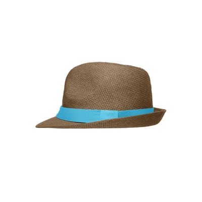 Sonnenhut mit Kontrastband MB6564, braun/türkis, Größe L/XL
