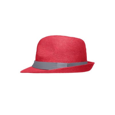 Sonnenhut mit Kontrastband MB6564, rot/dunkelgrau, Größe S/M