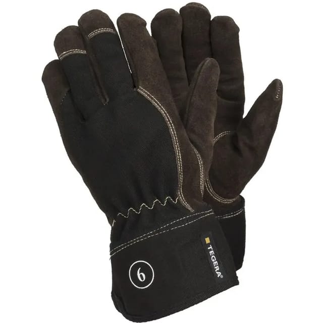 Hitzeschutzhandschuhe TEGERA 169, Kat. II, schwarz/braun, Gr. 11