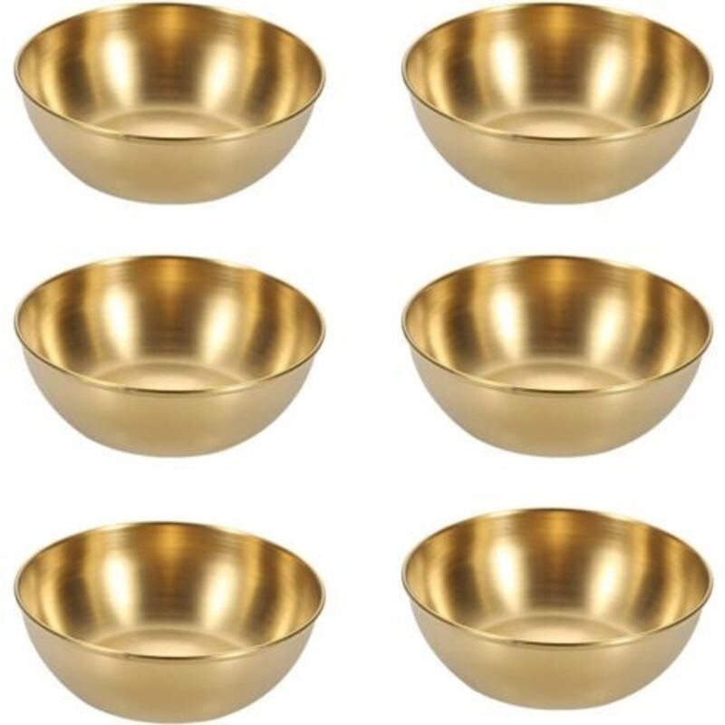 6-teiliges Set Kleiner Schälchen Aus Gold Und Edelstahl, Dipschalen, Saucenschälchen Aus Holz, Runde Saucenbecher, Mini-schälchen In Gold Für Beilagen Und Vorspeisen, 8,2 X 2,7 Cm