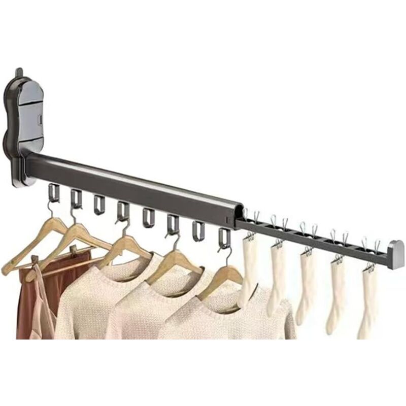 Wandmontierter Wäscheständer Mit Saugnapf, Um 90° Klappbarer Wäscheständer Aus Aluminiumlegierung Für Den Innen- Und Außenbereich.