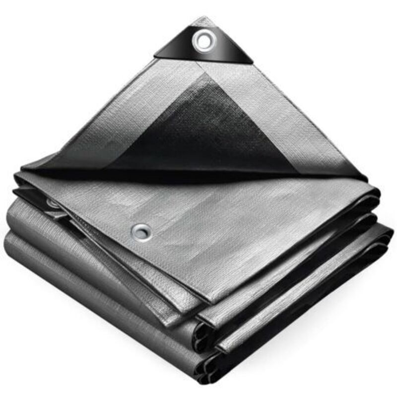 Schutzplane Aus Polyethylen, 240 G/m², Extrem Robust, Wasserdicht, Mit Aluminiumösen Auf Beiden Seiten, Wasserdichte Plane Für Garten Und Schwimmbad (3 X 4 M)