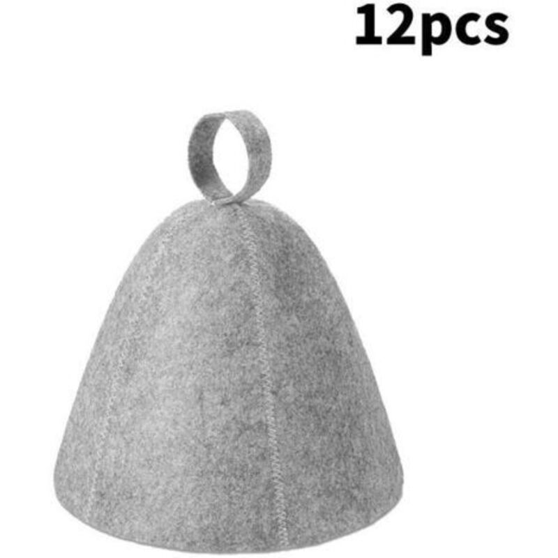 Set Mit 12 Hochwertigen Saunakappen Aus Filz, Hoch Saugfähig, Saunazubehör, Praktisch Für Dampfbäder (grau)