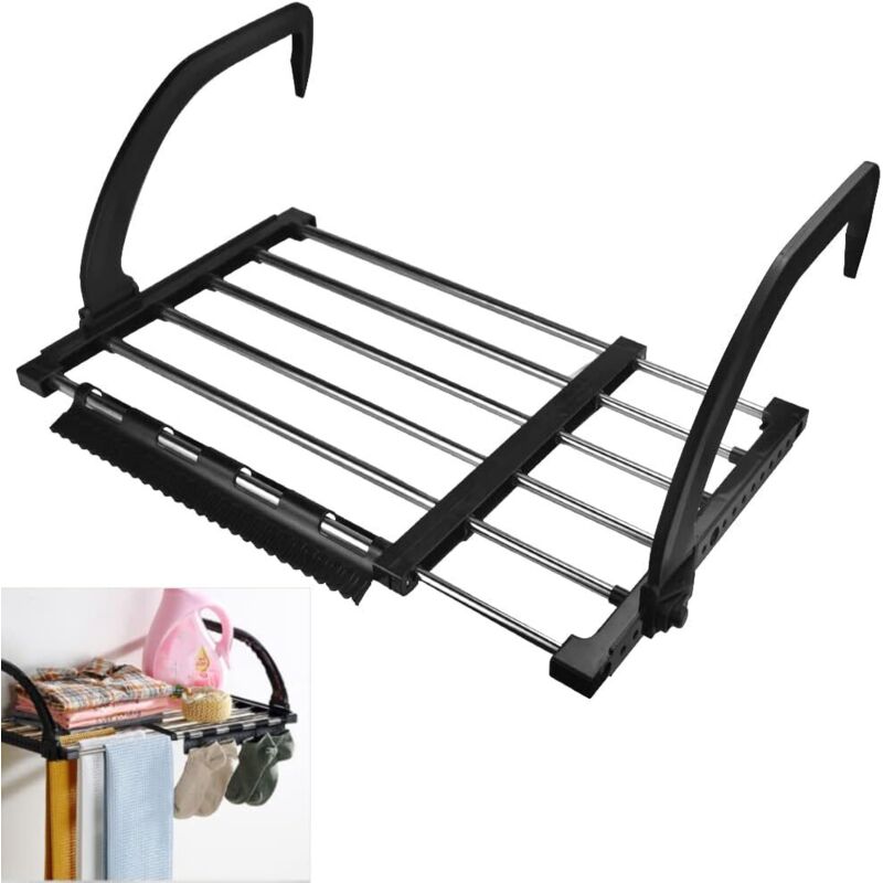 Wäschetrockner, Hängender Wäschetrockner Aus Edelstahl, Ausziehbar Von 42 Bis 73 Cm, Heizkörpertrockner, Faltbarer Wäschetrockner, Balkon-wäscheleine Zum Trocknen Nasser Kleidung