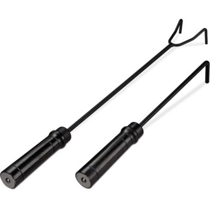 Set Mit 2 Kaminhaken, Ofen, Feuerstelle, Feuerschale, Stahl, Schaber, Ascheabweiser, Schwarz