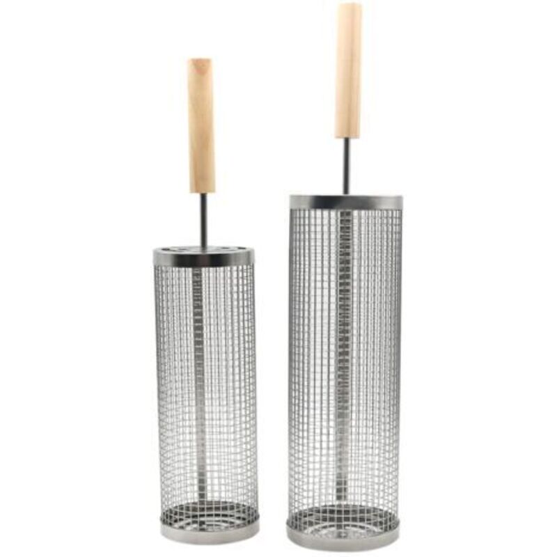 Set Stapelbarer Grillkörbe, Abnehmbarer Griff, Edelstahl 304, Zubehör Zum Grillen Von Gemüse Und Garnelen, Camping-holzkohlegrill, Geschenk Für Männer, Väter