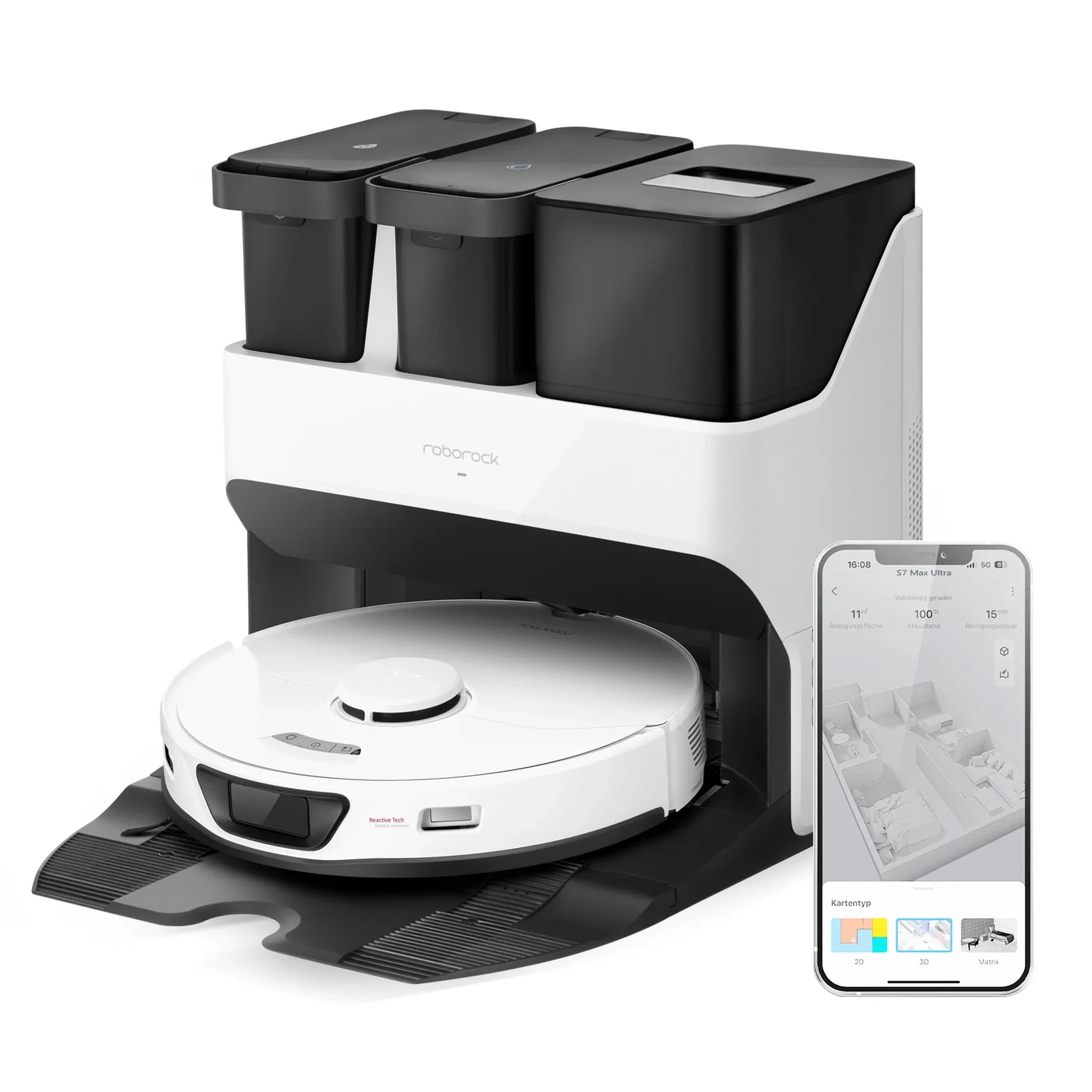 [generalüberholtes Produkt]roborock S7 Max Ultra Saugroboter Wischroboter Mit Reinigungsstation App