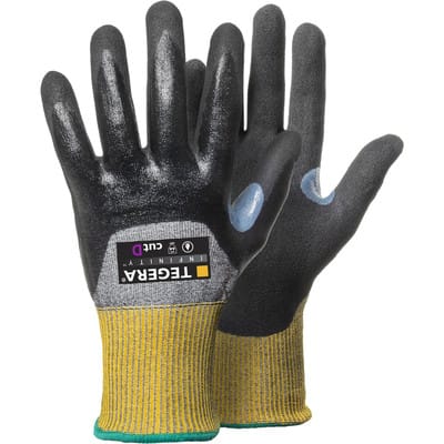 Schnitt-Handschuhe TEGERA Infinity 8808, Kat. II, gelb/schwarz, Gr. 10