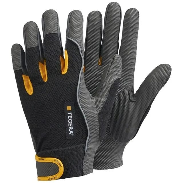 Montagehandschuhe TEGERA 9120 PRO, Kat. II, schwarz/gelb/grau, Gr. 10