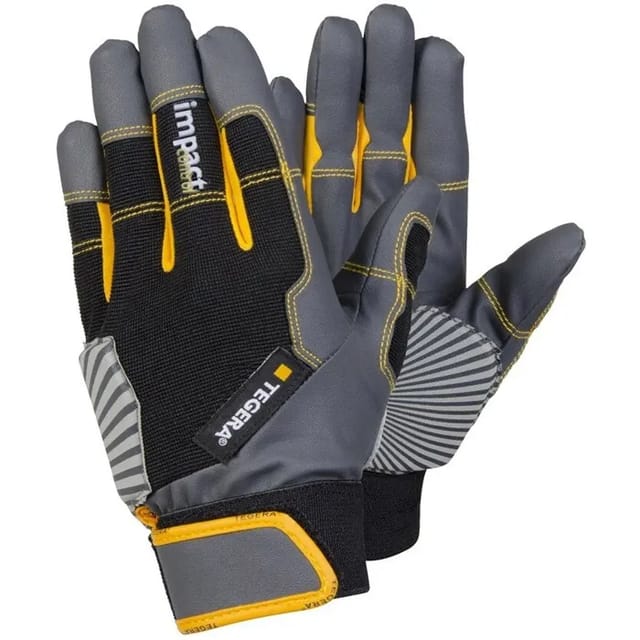 Schlagd. Handschuhe TEGERA 9185 PRO, Kat. II, grau/gelb/schwarz, Gr. 10