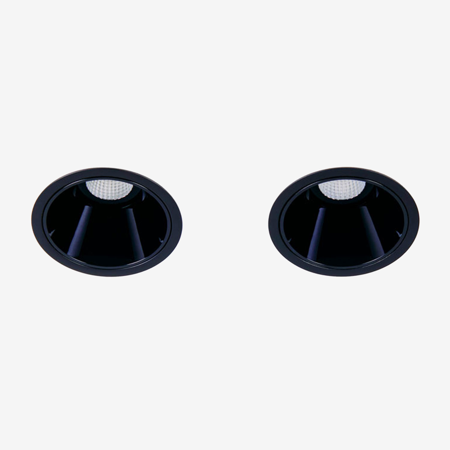 Sklum Pack Mit 2 Led-einbau-downlights Mit Runden Rahmen Ø5 Cm Für Den Außenbereich Aus Aluminium Luisiana Schwarz