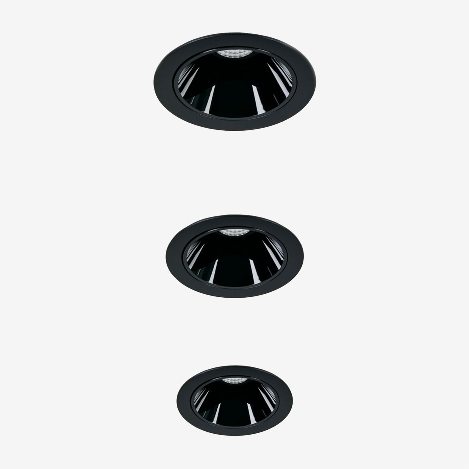 Sklum Pack Mit 3 Led-einbau-downlights Mit Runden Rahmen Ø5 Cm Für Den Außenbereich Aus Aluminium Luisiana Schwarz