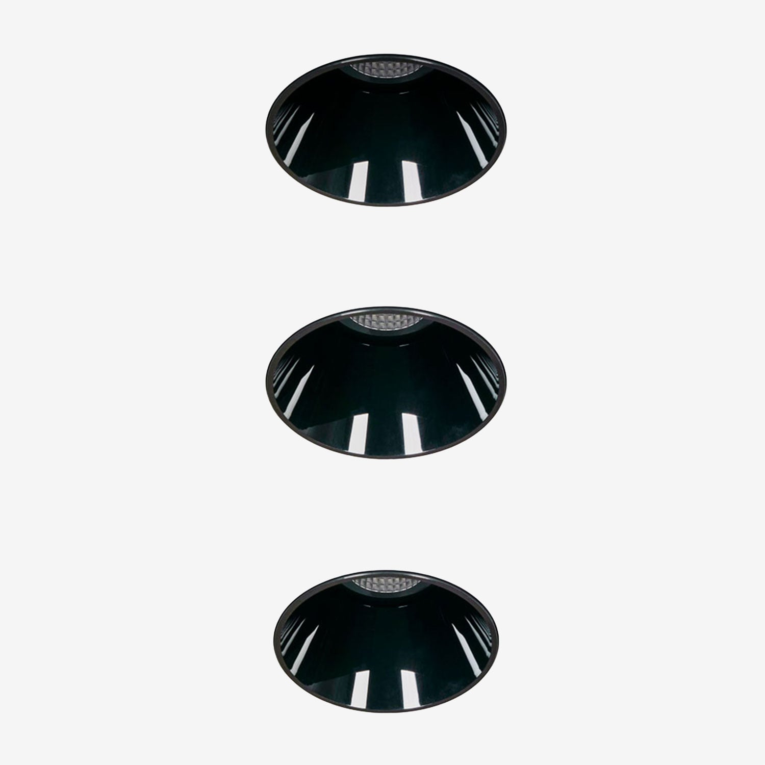 Sklum Pack Mit 3 Rahmenlosen, Runden Led-einbau-downlights Ø3,6 Cm Für Den Außenbereich Aus Aluminium Luisiana Schwarz