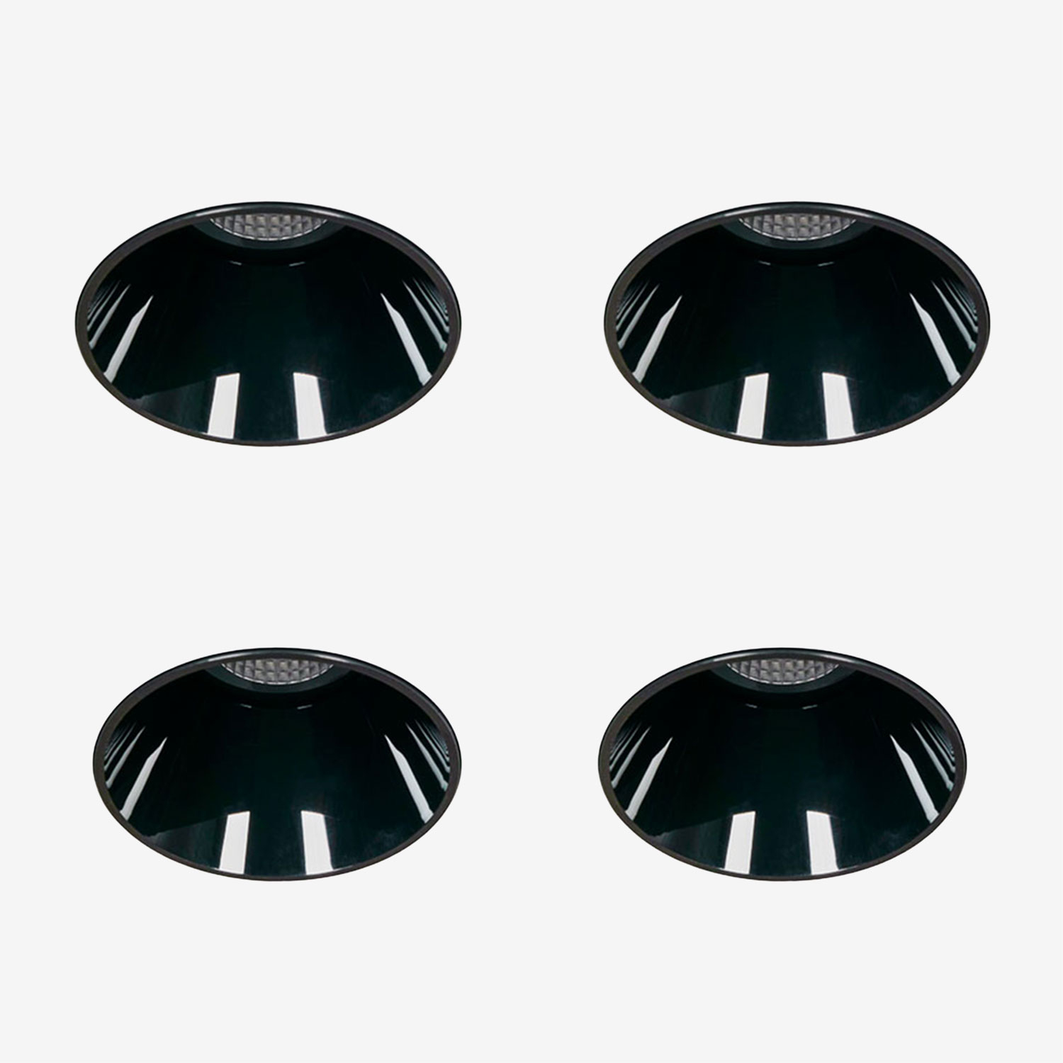 Sklum Pack Mit 4 Rahmenlosen, Runden, Einbaufähigen Led-downlights Ø6,8 Cm Aus Aluminium Luisiana Schwarz