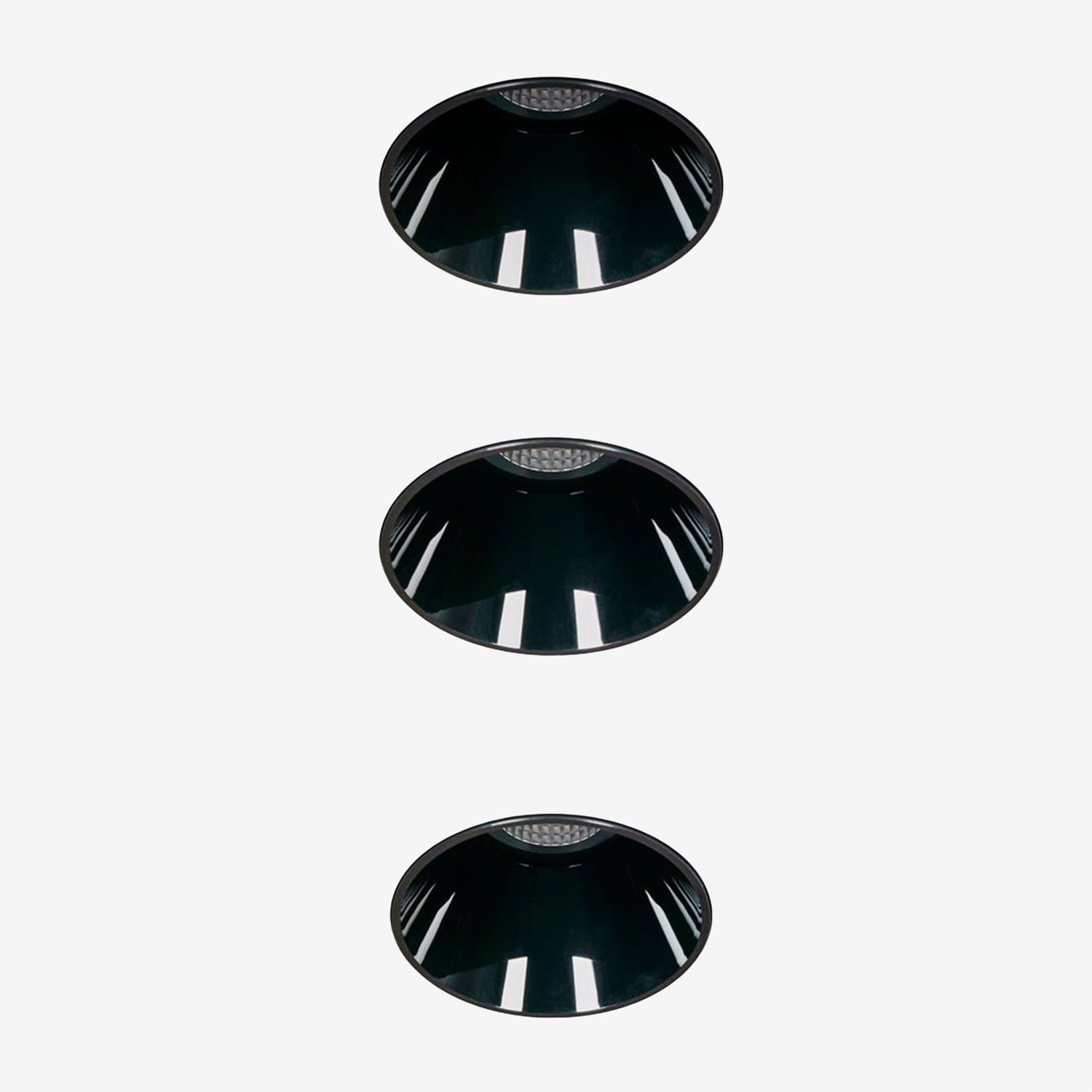 Sklum Pack Mit 3 Rahmenlosen, Runden Einbau-led-downlights Ø6,8 Cm Aus Aluminium Luisiana Schwarz