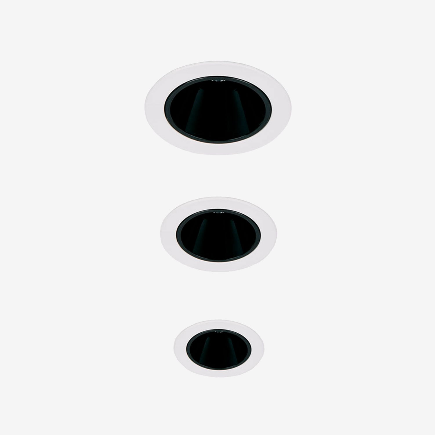 Sklum Pack Mit 3 Led-einbau-downlights Mit Runden Rahmen Ø8 Cm Aus Aluminium Luisiana Weiss – Schwarz