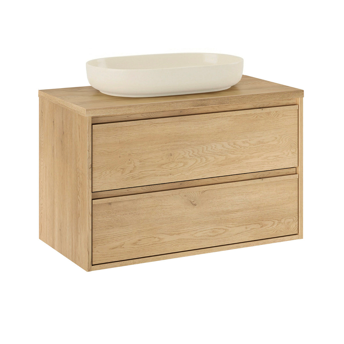 Waschtischunterschrank Mit Aufsatzwaschbecken 80 Cm Edmé Bois