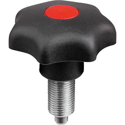 ARRETIER- UND SPANNGRIFF M. OPTISCHER VERRIEGELUNG GR.3 D2=50, M12X1,5, L=58, L1=20, D=6, AUTOM.STAHL VERZINKT,
