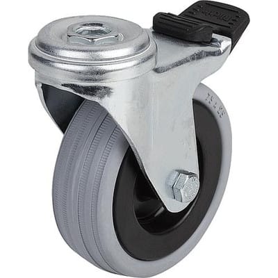 LENKROLLE MIT FESTSTELLSYS STOP-FIX GUMMI, KOMP:STAHL, D=75, B=25