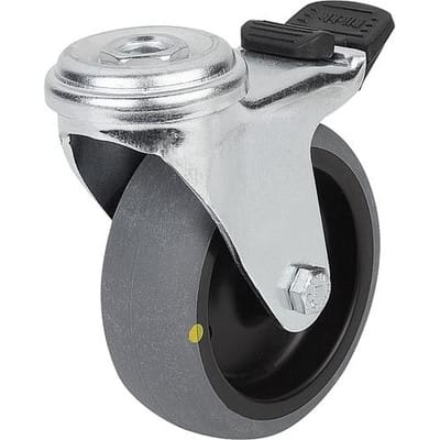 LENKROLLE MIT FESTSTELLSYS STOP-FIX THERMOPLAST, ELEKTRISCH LEITFÄHIG, KOMP:STAHL, D=50, B=19