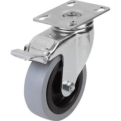LENKROLLE MIT FESTSTELLSYS STOP-FIX GUMMI, KOMP:STAHL, D=125, B=25