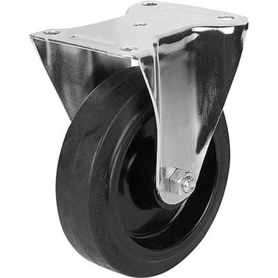 BOCKROLLE OHNE FESTSTELLSYSTEM, D=160, B=50, GUMMI, KOMP:STAHL
