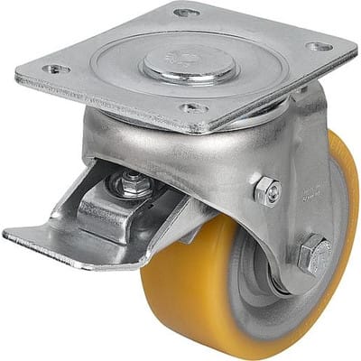 LENKROLLE MIT FESTSTELLSYS STOP-TOP POLYURETHAN, KOMP:STAHL, D=160, B=50