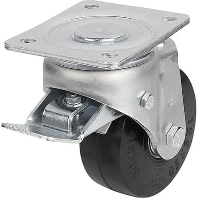 LENKROLLE MIT FESTSTELLSYS STOP-TOP STAHL, KOMP:GUMMI, D=125, B=50