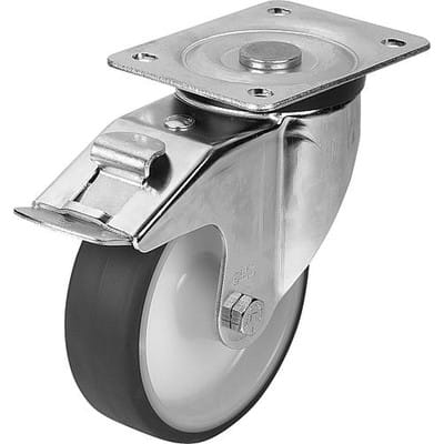 LENKROLLE MIT FESTSTELLSYS STOP-FIX POLYURETHAN, KOMP:STAHL, D=200, B=50