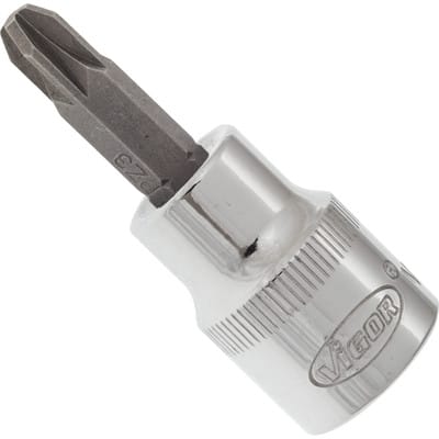VIGOR Schraubendreher-Einsatz ∙ V2289N ∙ Vierkant10 mm (3/8 Zoll) ∙ Pozidriv Profil PZ ∙ PZ3