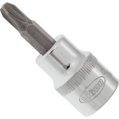 VIGOR Schraubendreher-Einsatz ∙ V2291N ∙ Vierkant10 mm (3/8 Zoll) ∙ Pozidriv Profil PZ ∙ PZ1