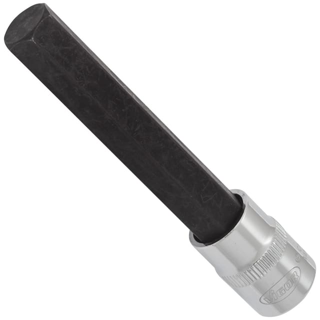 VIGOR Innensechskant Schraubendreher-Einsatz ∙ V6147 ∙ Vierkant10 mm (3/8 Zoll) ∙ Innen Sechskant Profil ∙ 12 mm