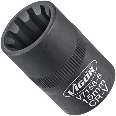 VIGOR Steckschlüsseleinsatz ∙ V7158-8 ∙ Vierkant10 mm (3/8 Zoll) ∙ Innen Sechskant Profil ∙ 8 mm