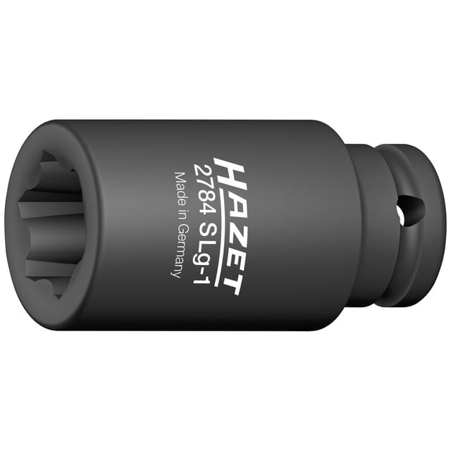 HAZET Schlag-, Maschinenschrauber Steckschlüsseleinsatz ∙ mit Sonderprofil 2784SLG-1 ∙ Vierkant12,5 mm (1/2 Zoll) ∙ Rillenprofil ∙ 39 mm