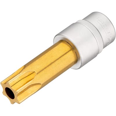 HAZET Nockenwellen-Versteller TORX® Schraubendreher-Einsatz ∙ mit Bohrung 2788-T100H ∙ Vierkant12,5 mm (1/2 Zoll) ∙ Tamper Resistant TORX® Profil ∙ T1