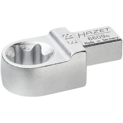 HAZET Einsteck TORX® Ringschlüssel 6609C-E18 ∙ Einsteck-Vierkant 9 x 12 mm ∙ Außen TORX® Profil ∙ E18