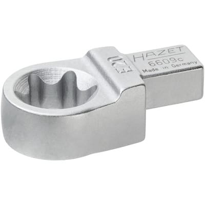 HAZET Einsteck TORX® Ringschlüssel 6609C-E20 ∙ Einsteck-Vierkant 9 x 12 mm ∙ Außen TORX® Profil ∙ E20