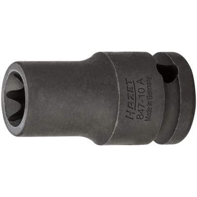 HAZET Schlag-, Maschinenschrauber Steckschlüsseleinsatz ∙ TORX® 850S-E8 ∙ Vierkant6,3 mm (1/4 Zoll) ∙ Außen TORX® Profil ∙ E8