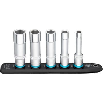 HAZET SmartRail ∙ Flexible Kunststoff-Steckleiste 900LG-SR/5 ∙ Vierkant12,5 mm (1/2 Zoll) ∙ Außen Sechskant-Tractionsprofil ∙ 10 ∙ 13 ∙ 17 ∙ 19 ∙ 22 ∙