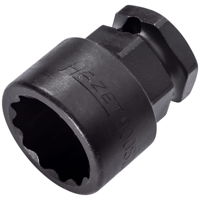 HAZET Schlag-, Maschinenschrauber Steckschlüsseleinsatz ∙ Doppelsechskant 900SZ6-22 ∙ Vierkant12,5 mm (1/2 Zoll), Außen-Sechskant 24 mm ∙ Außen Doppel