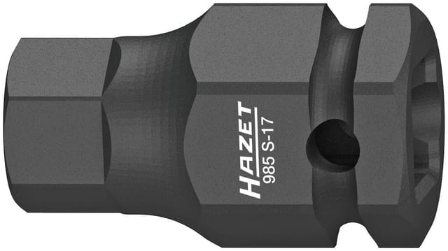 HAZET Schlag-, Maschinenschrauber Schraubendreher-Steckschlüsseleinsatz 985S-17 ∙ Vierkant12,5 mm (1/2 Zoll) ∙ Innen Sechskant Profil ∙ 17 mm